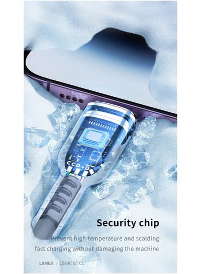 Lanix LS40CL 1.5m USB-C to Lightning 30W PD Fast Charging Cable for iPhone 14, 14 Plus, 14 Pro, 14 Pro Max, iPhone 13, 12, 11, XS, Pro Max, Pro, Mini, SE, iPad 9