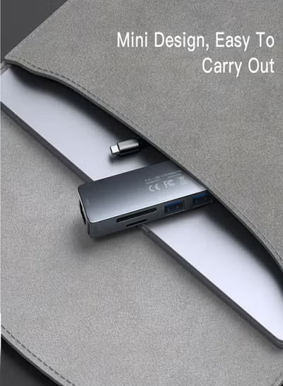 Yesido HB11 6 in 1 USB-C / Type-C Multifunctional HUB Adapter for Docking Ports