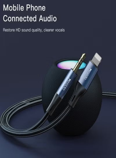 كابل محول صوت AUX من Yesido YAU35 8 Pin إلى 3.5mm