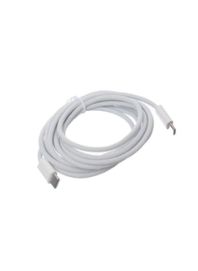 Lanex LS45CC PD Super Fast Data Transmission And Charging Cable 60 Watt , Type - C To Type - C , 2 Meter Made Of Premum Quality - White