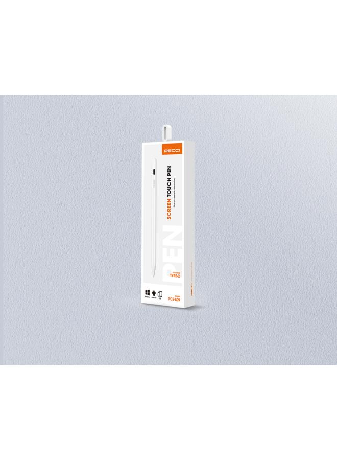 RECCI RCS-S09 SCREEN TOUCH PEN WITH TYPE-C CHARGING - WHITE