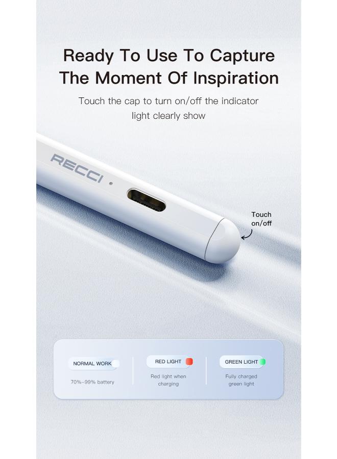 RECCI RCS-S09 SCREEN TOUCH PEN WITH TYPE-C CHARGING - WHITE