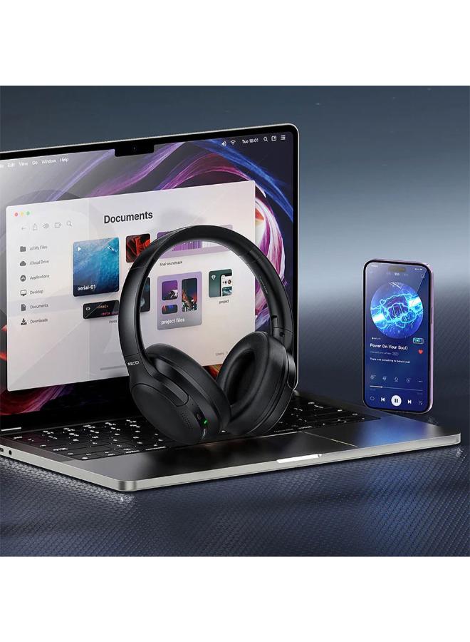 Recci REP-W59 Baron Series ANC Featured FM Support Adjustable Over-Ear Bluetooth Headphones